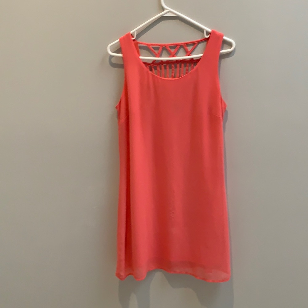 Coral mid length dress